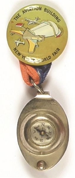 New York World’s Fair Aviation Building Pin, Compass