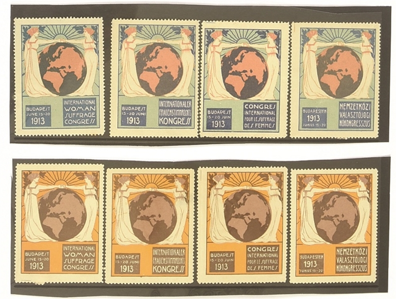 International Woman Suffrage Congress 1913 Set of Eight Stamps