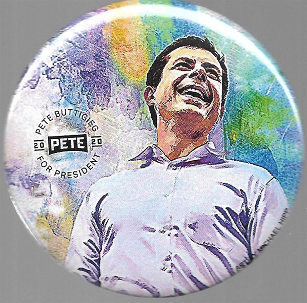 Pete Buttigieg Colorful Celluloid