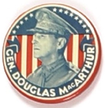 Gen. MacArthur Red, White, Blue Celluloid