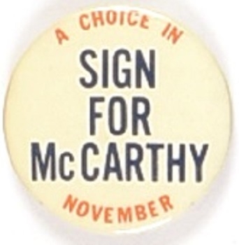 Sign for McCarthy