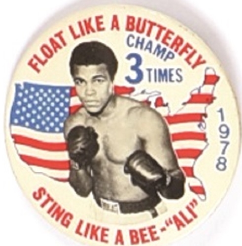 Ali Floats Like a Butterfly 3 Time Champion