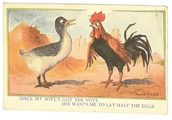 Duck and Rooster Suffrage Postcard