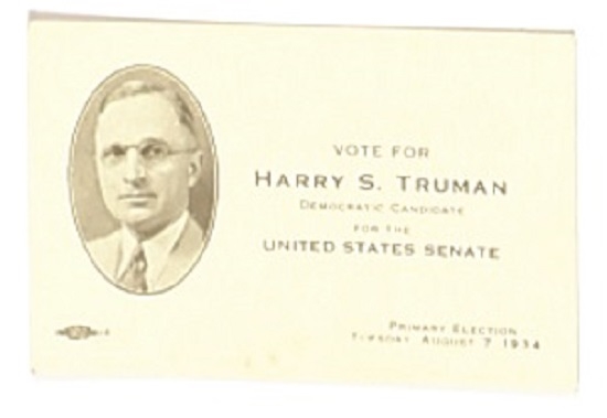 Truman Senator Missouri Primary Election Card