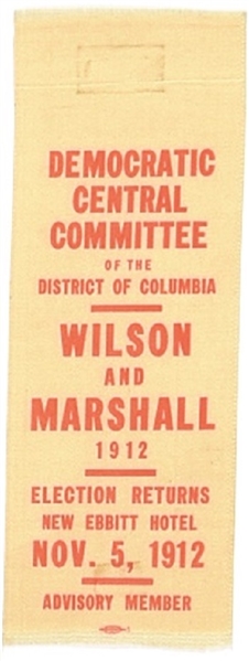 Wilson and Marshall New Ebbitt Hotel Ribbon