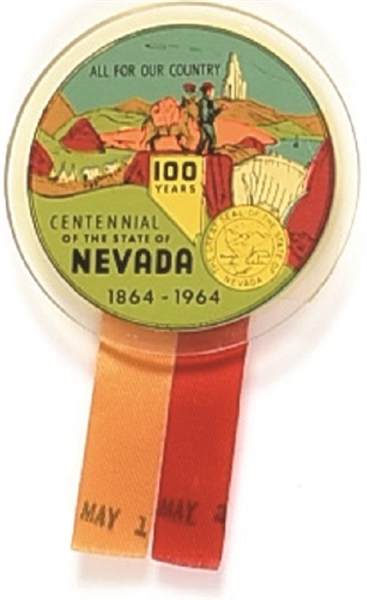 Nevada Centennial 1964 Plastic Pin