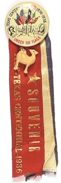 Texas 1936 Centennial Pin, Ribbons