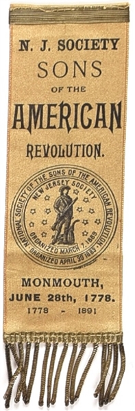 Sons of American Revolution Monmouth, New Jersey Ribbon