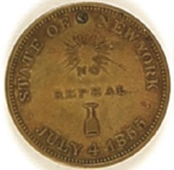 New York 1855 Prohibition Medal