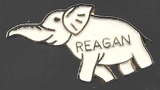 Ronald Reagan Enamel Elephant Pin 