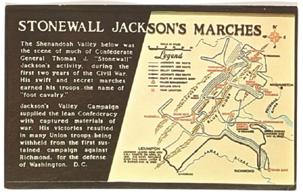 Stonewall Jacksons Marches Postcard