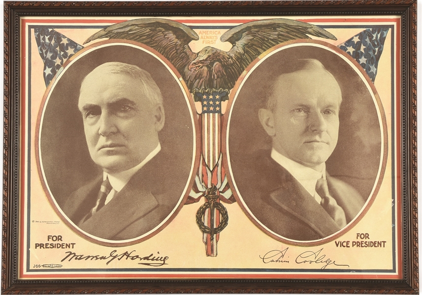Harding, Coolidge America Always First Jugate Poster