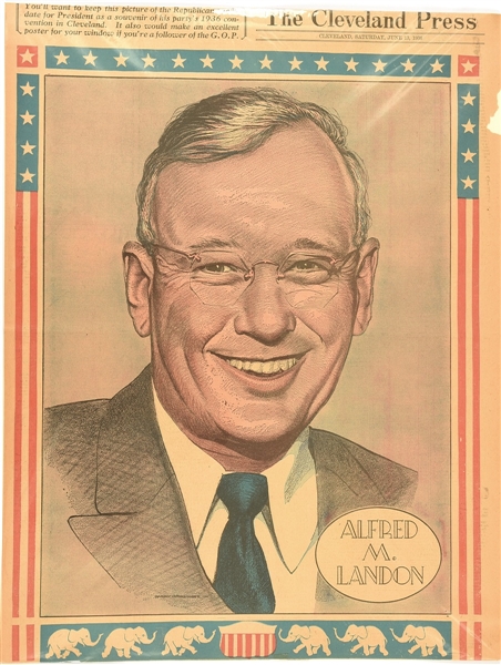 Cleveland Press Alf Landon Full Page Poster