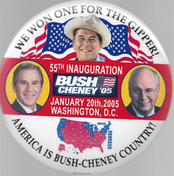 Bush, Cheney, Reagan We Won One for the Gipper 6 Inch Celluloid