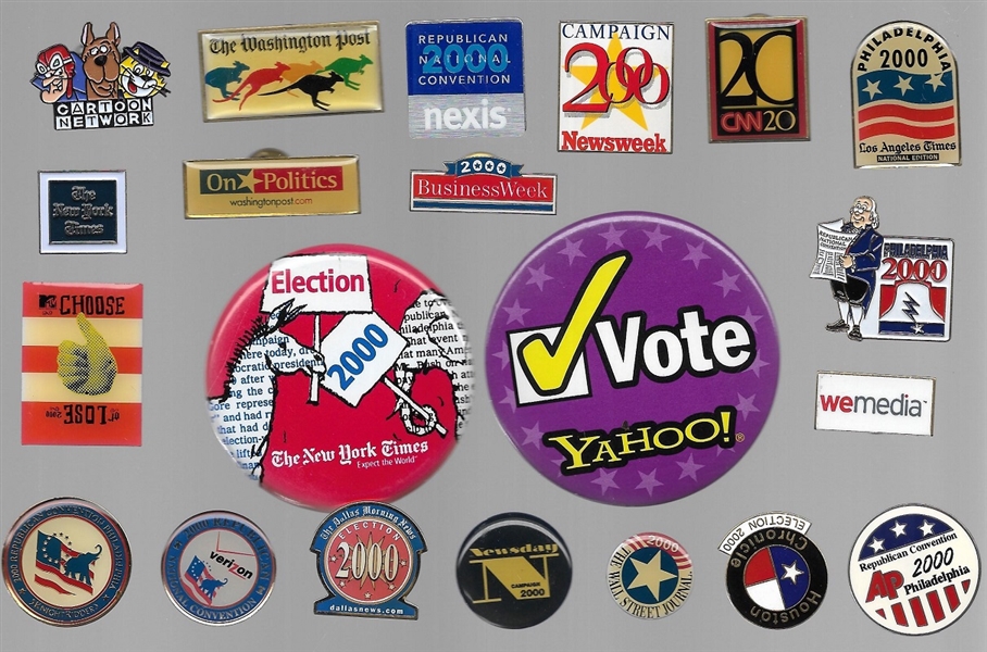 George W. Bush 2000 Republican Convention Media Pins