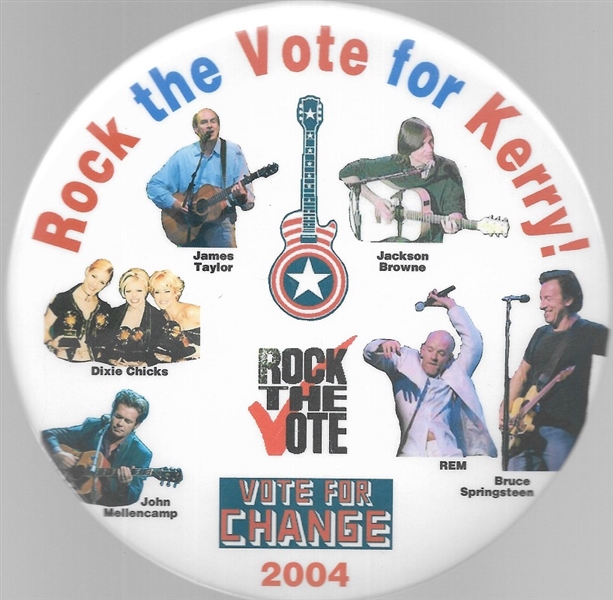 John Kerry 6 Inch Rock the Vote Celluloid