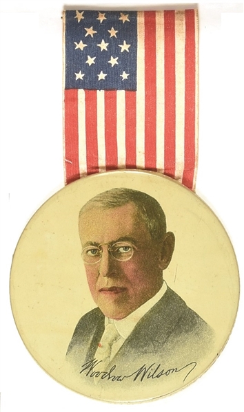 Woodrow Wilson Rare Large Litho and Ribbon
