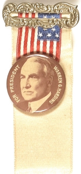 Harding for President Pin and Ribbon