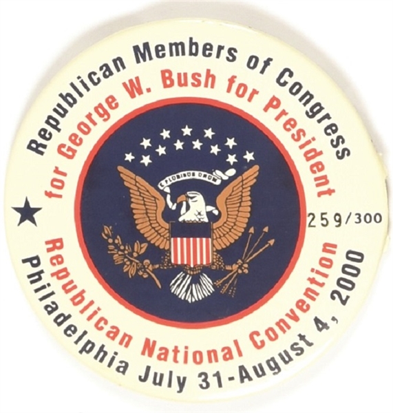 George W. Bush Republican Member of Congress 2000 Convention Pin
