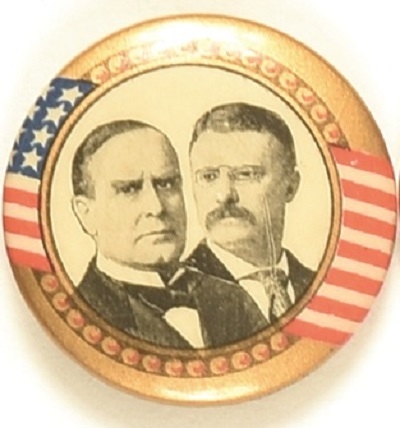 McKinley, Roosevelt Stars, Stripes Jugate With Gold Border