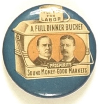 McKinley, Roosevelt Smaller Size Blue Dinner Bucket
