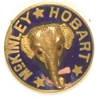 McKinley, Hobart Embossed Enamel Elephant Pin
