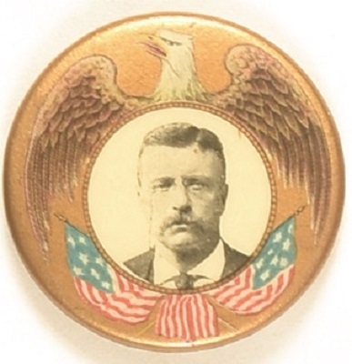 Theodore Roosevelt Flag and Eagle Celluloid