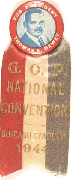 Dewey 1944 Convention Pin and Ribbon