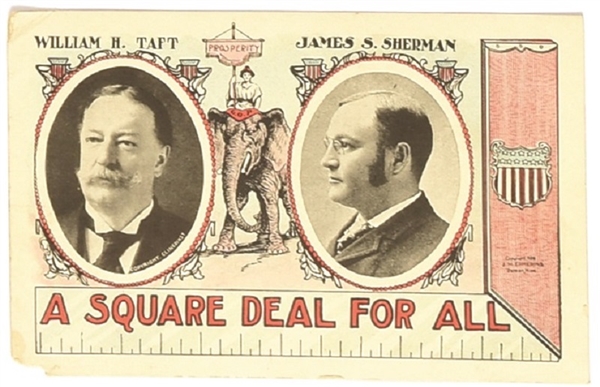 Taft, Sherman Square Deal for All Postcard