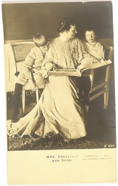Mrs. Roosevelt and Sons Postcard