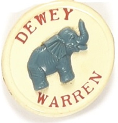 Dewey, Warren Plastic Elephant Pin