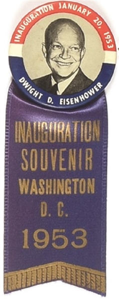 Dwight Eisenhower 1953 Inaugural Pin and Ribbon