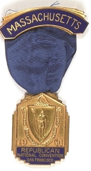 Eisenhower 1956 Convention Massachusetts Badge