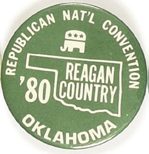 Reagan Oklahoma 1980 Convention Pin