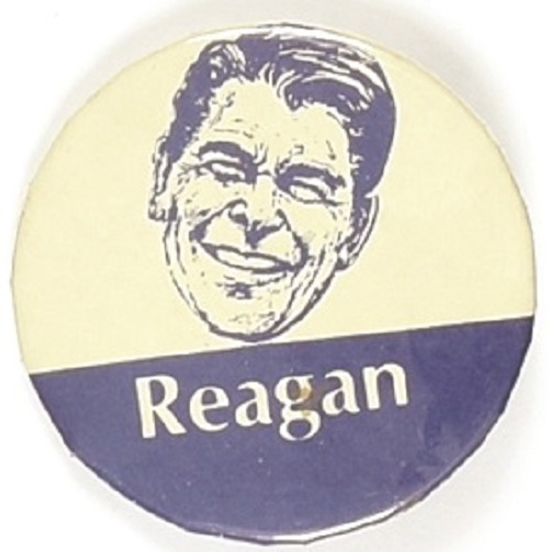 Reagan Blue, White Celluloid With Different Portrait