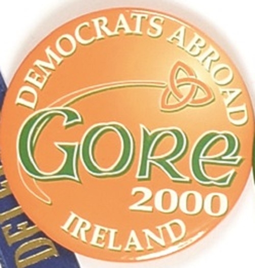Gore Democrats Abroad Ireland Gold Celluloid