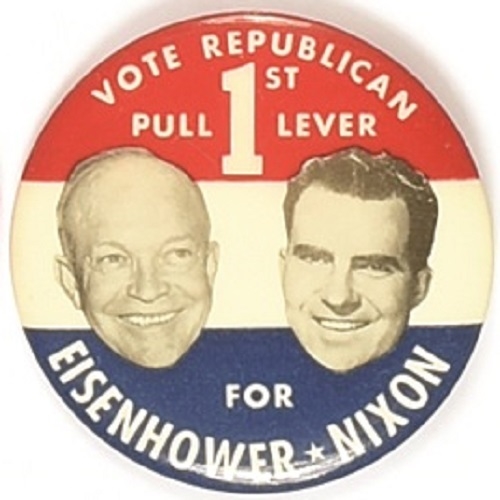 Eisenhower, Nixon Pull 1st Lever