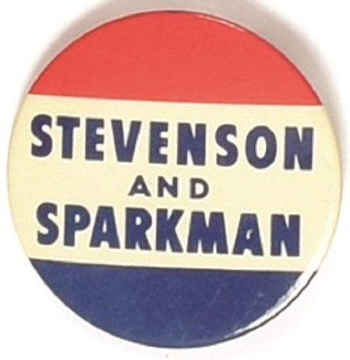 Stevenson and Sparkman Red, White, Blue Celluloid