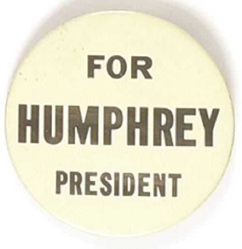 Humphrey for President Unusual 3 Inch Celluloid