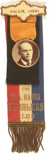 M.A. Hanna Republican Club Ribbon