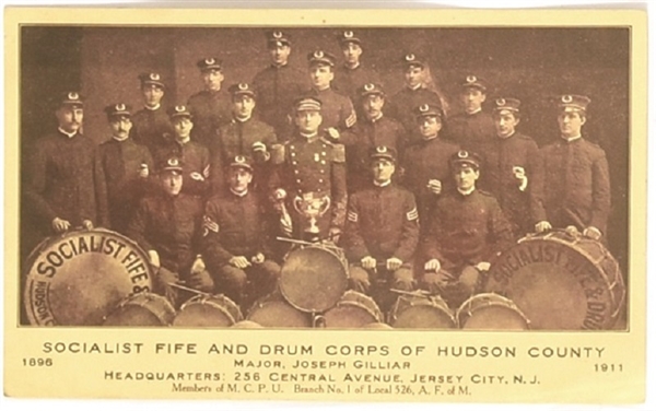 Hudson County New Jersey Socialist Fife and Drum Corps Postcard