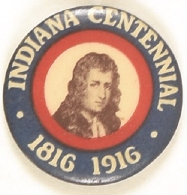 Indiana Centennial 1916 Celluloid