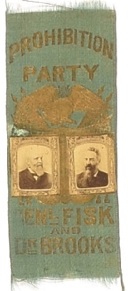 Fisk Prohibition Party 1888 Jugate Ribbon