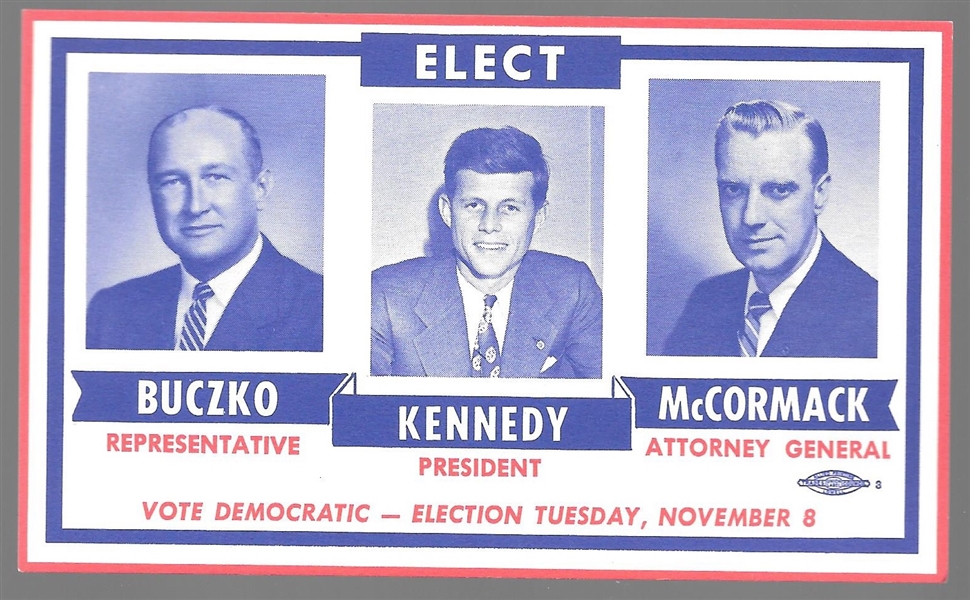 John Kennedy Massachusetts Coattail Card 