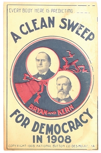 Bryan-Kern Clean Sweep for Democracy Postcard