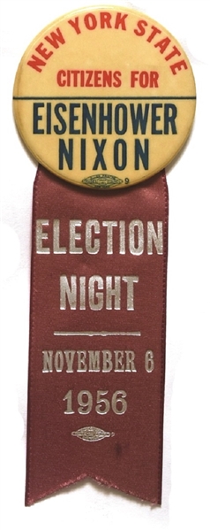 New York State Citizens for Eisenhower, Nixon Pin and Ribbon