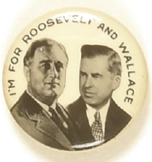 Roosevelt, Wallace Scarce Celluloid Jugate