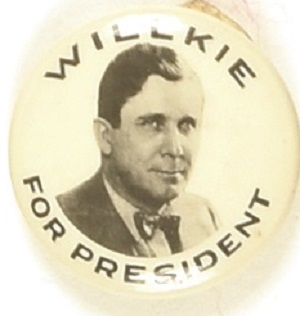 Willkie for President Celluloid Picture Pin