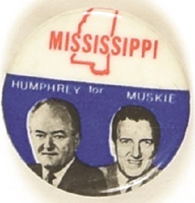Humphrey, Muskie 1968 State Set Mississippi