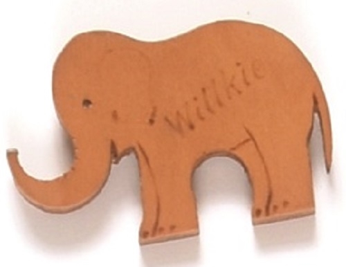Wendell Willkie Wood Pinback